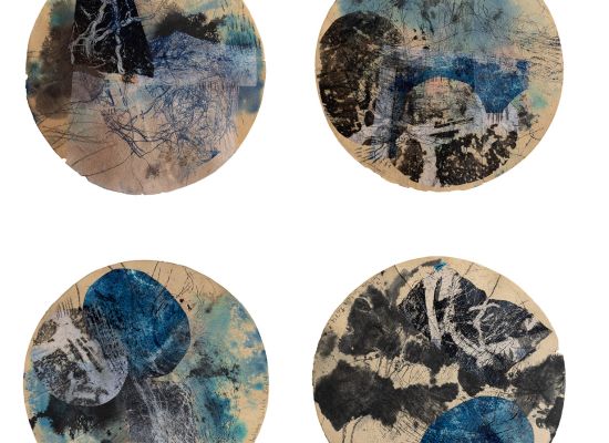 JEHAN SALEH - Untitled- 70 x 70 cm - Monotype on handmade paper, Ink and pigments, 2024